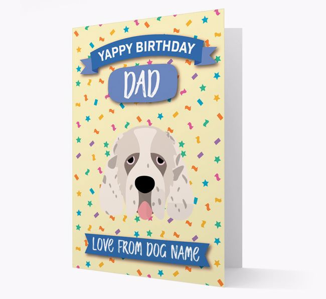 Personalised Card 'Yappy Birthday Dad' with {breedCommonName} Icon